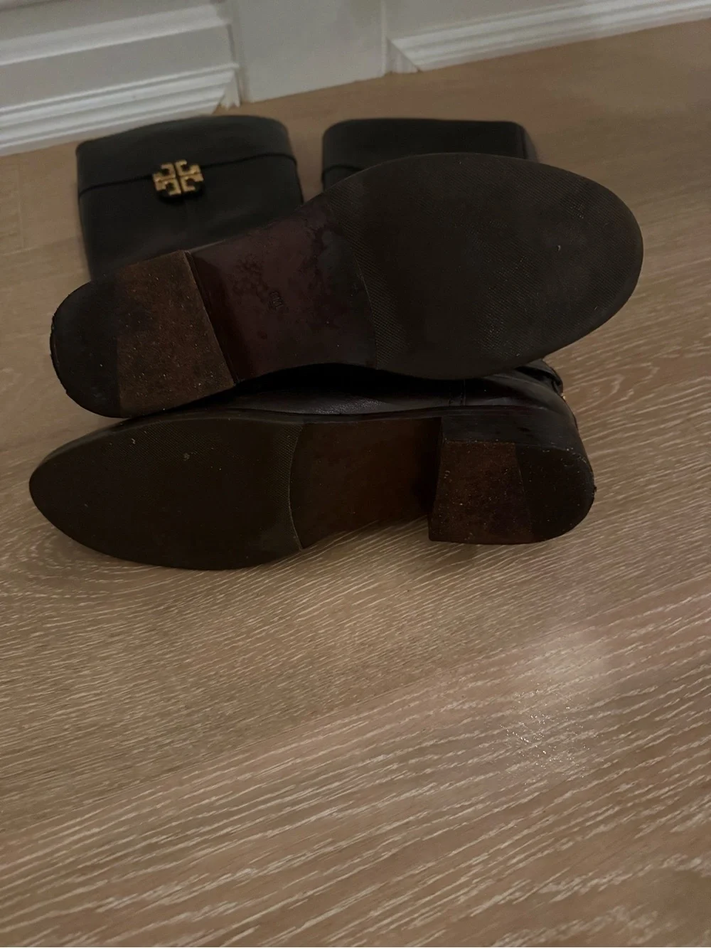 Tory Burch Riding Boots With Gold Logo